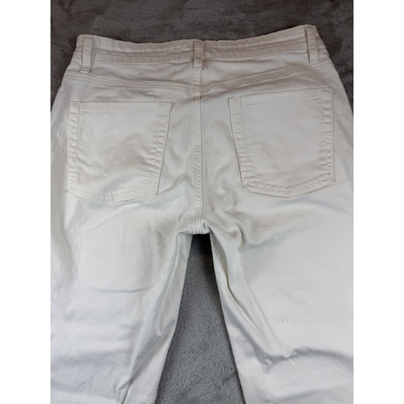 Eileen Fisher Jeans 6 White Organic Cotton Stretch Straight Tapered 31x29 - Picture 11 of 12